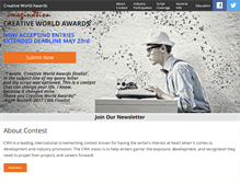 Tablet Screenshot of creativeworldawards.com